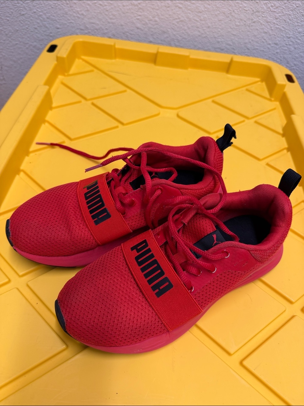 Puma Kids Red Athletic Sneakers with Black Logo